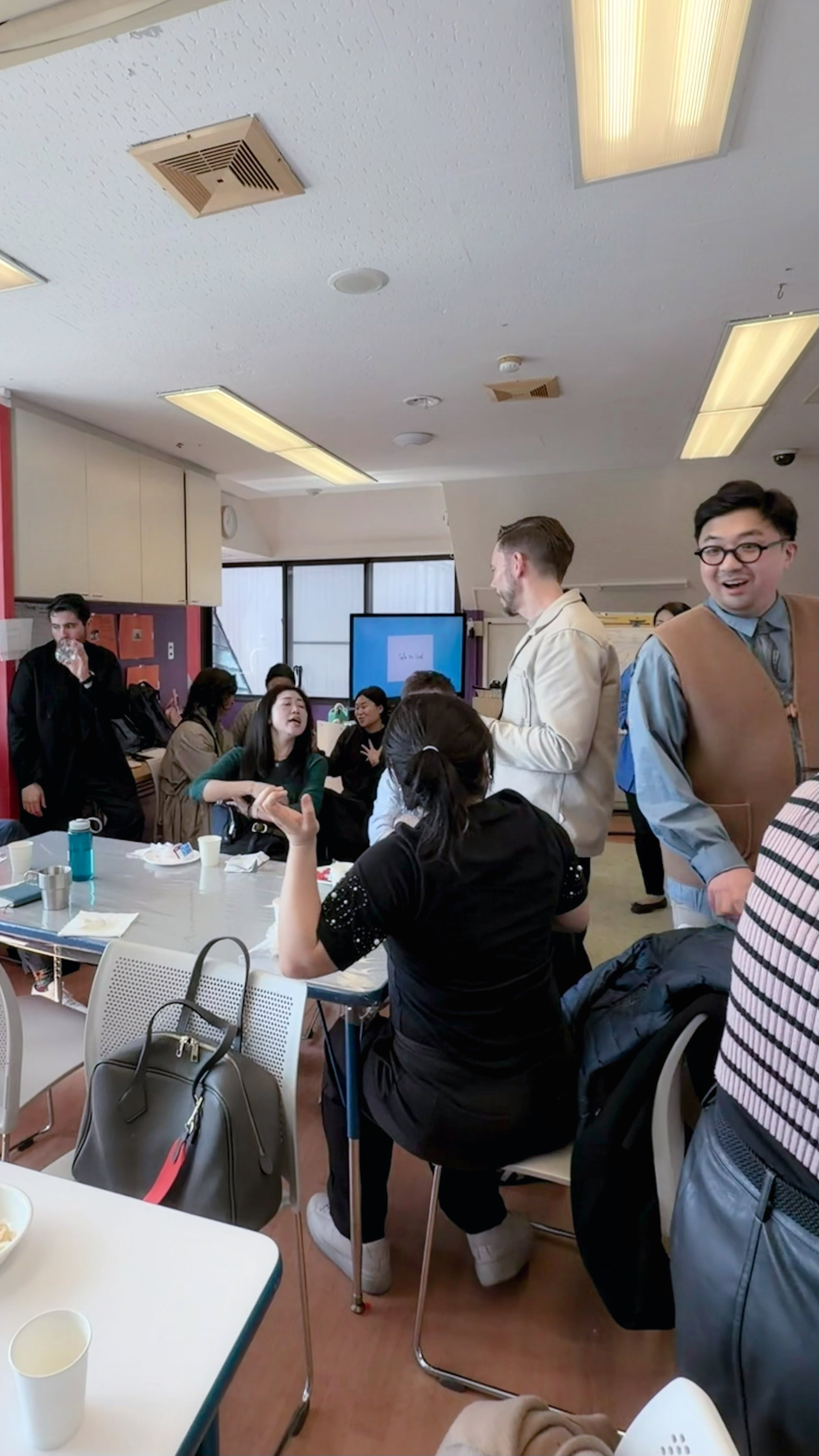 Tokyo Union Church members gathered in conversation